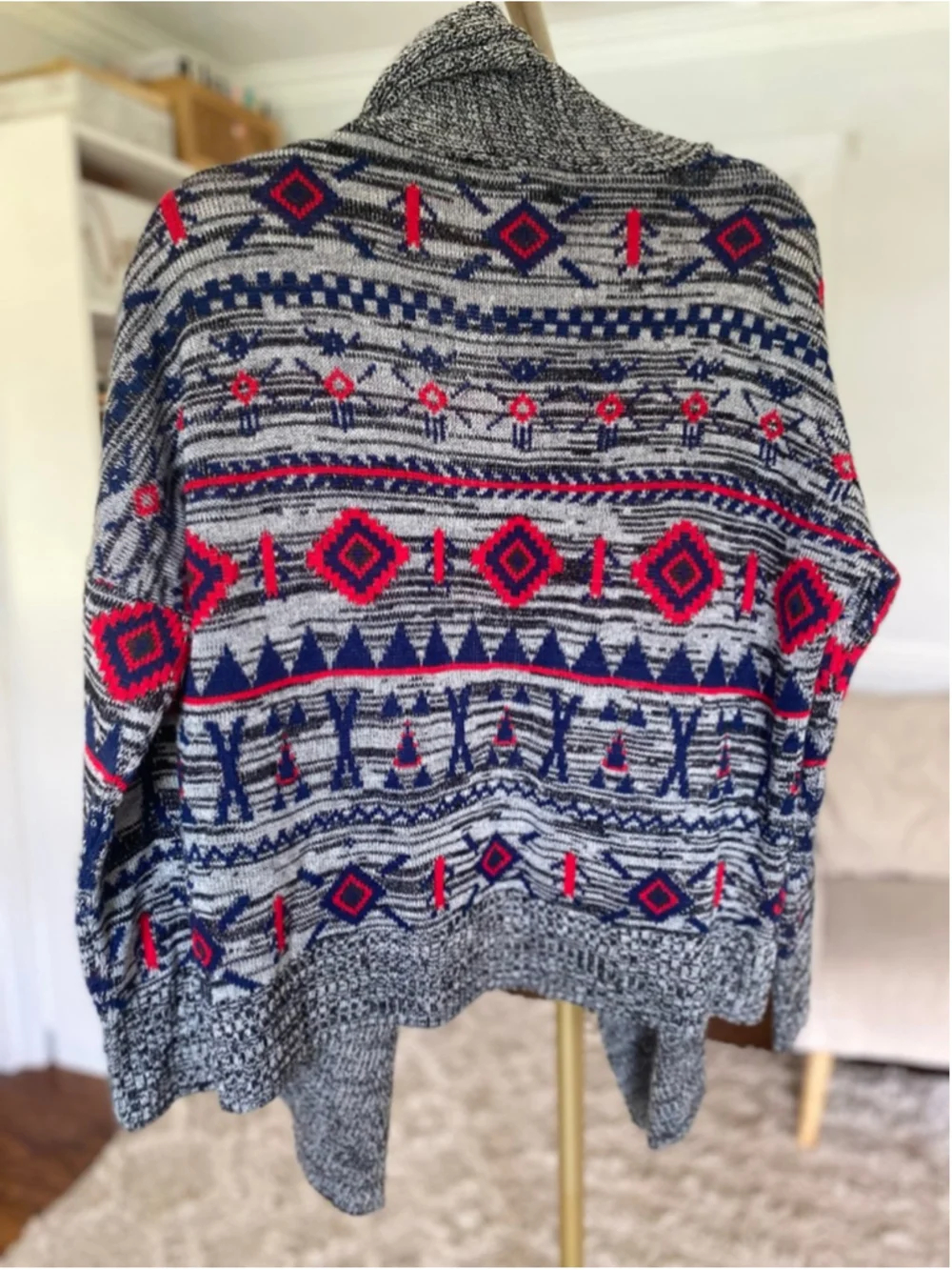 Roxy Tribal Waterfall Cardigan Southwestern S Indie Americana Aztec Boho Rustic - Picture 3 of 7